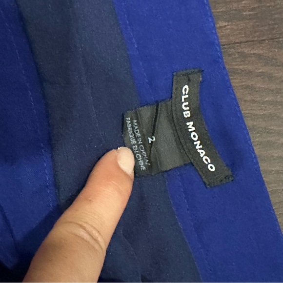 ⚡️2/$25⚡️Club Monaco Royal Blue Mini Skirt Scalloped Detail Size 2 Parisian Chic - Picture 4 of 11